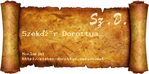 Szekér Dorottya névjegykártya
