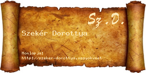Szekér Dorottya névjegykártya